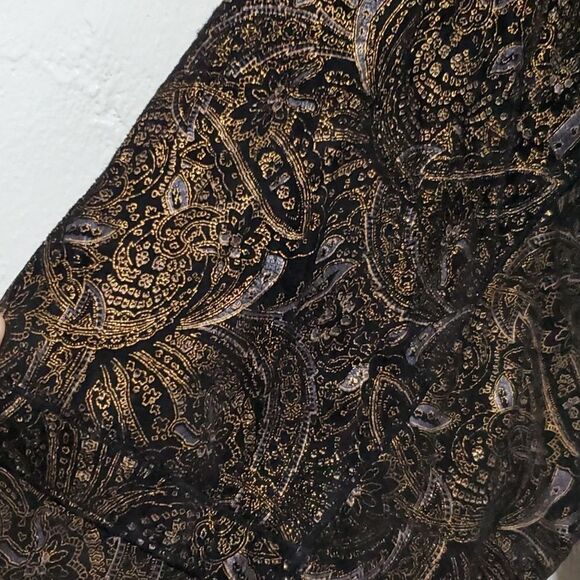 Vintage 1960s Radlee Patterned Leather Coat with Genuine Fox Fur Collar Sz M - Picture 4 of 16